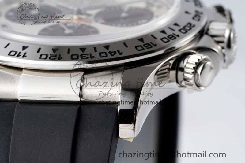 Daytona 116509 Clean 1:1 Best Edition 904L SS Case Silver Black Dial on Rubber Strap SA4130 V Casual 2119