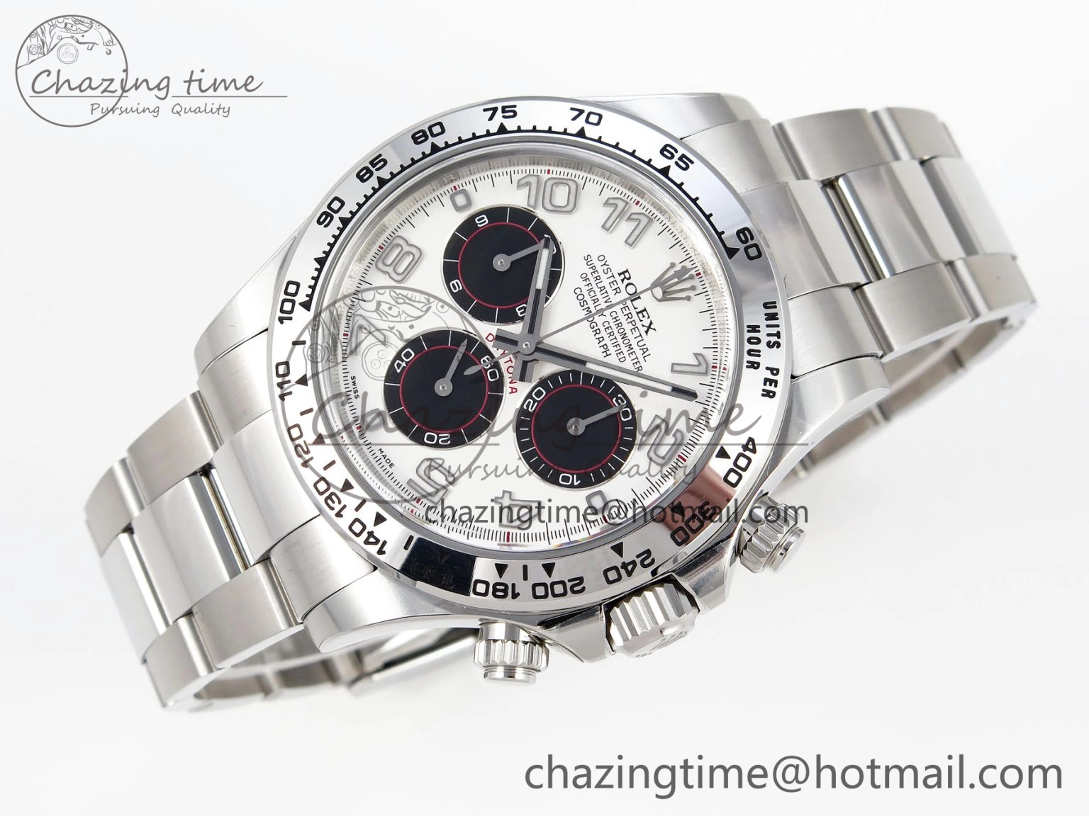 OnTrend Daytona 116509 Clean 1:1 Best Edition White Dial Arabic Markers on SS Bracelet SA4130 V 1947