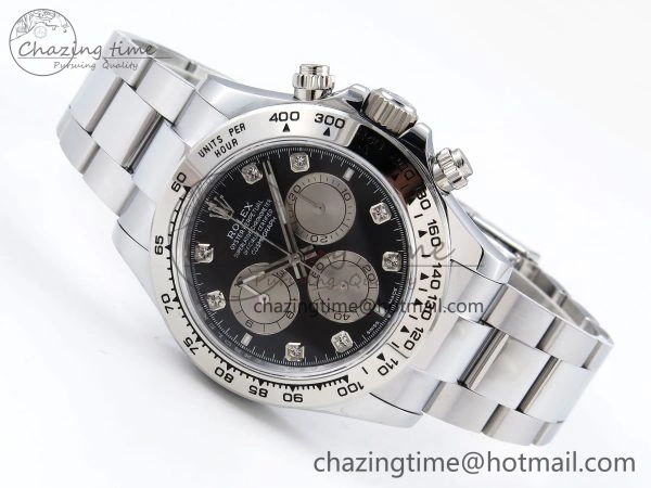 ZeroBulk Daytona 116509 QF 1:1 Best Edition Black White Diamonds Dial on SS Bracelet SH4130 V3 (Gain Weight) 1402