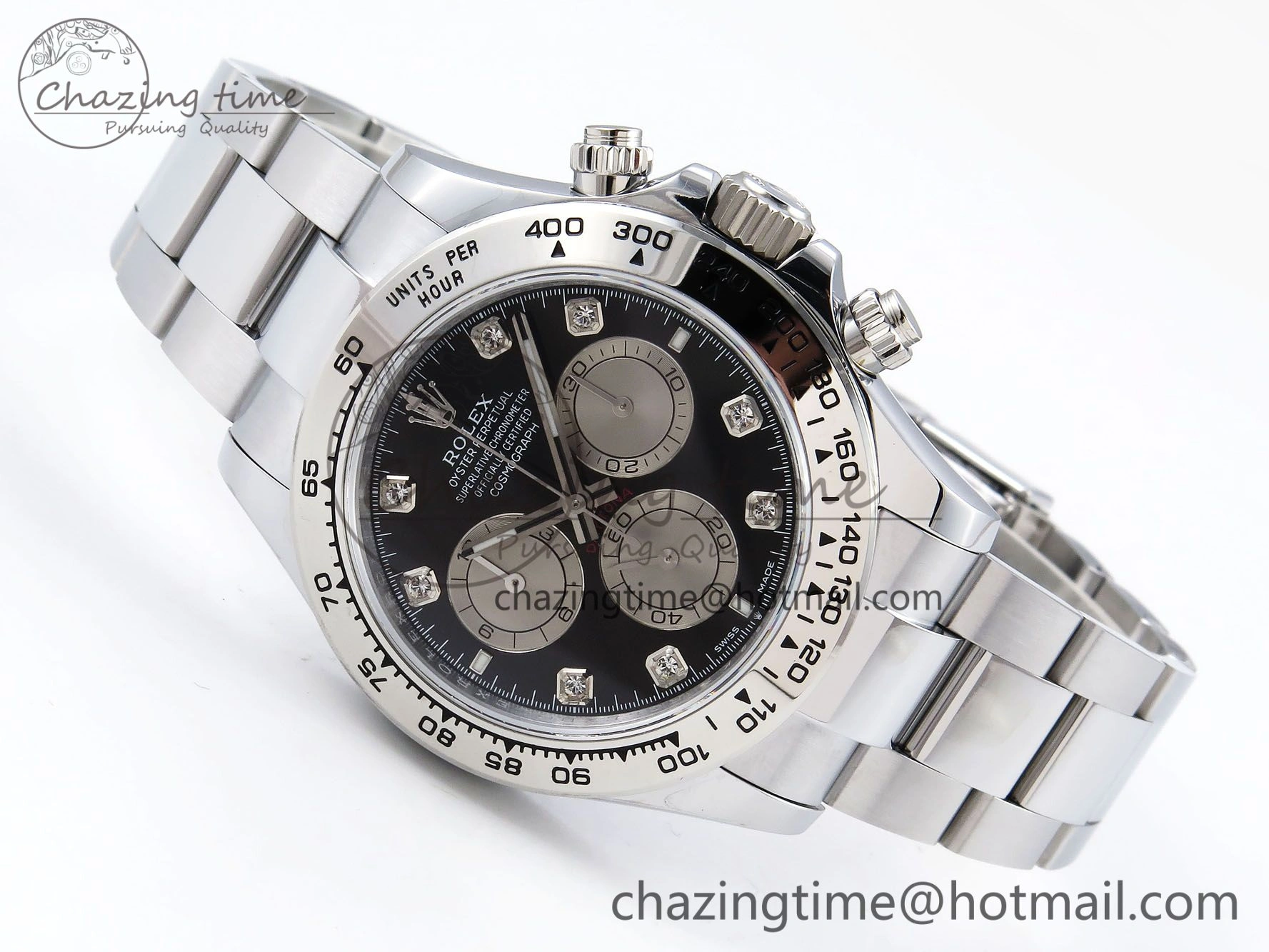 ZeroBulk Daytona 116509 QF 1:1 Best Edition Black White Diamonds Dial on SS Bracelet SH4130 V3 (Gain Weight) 1402