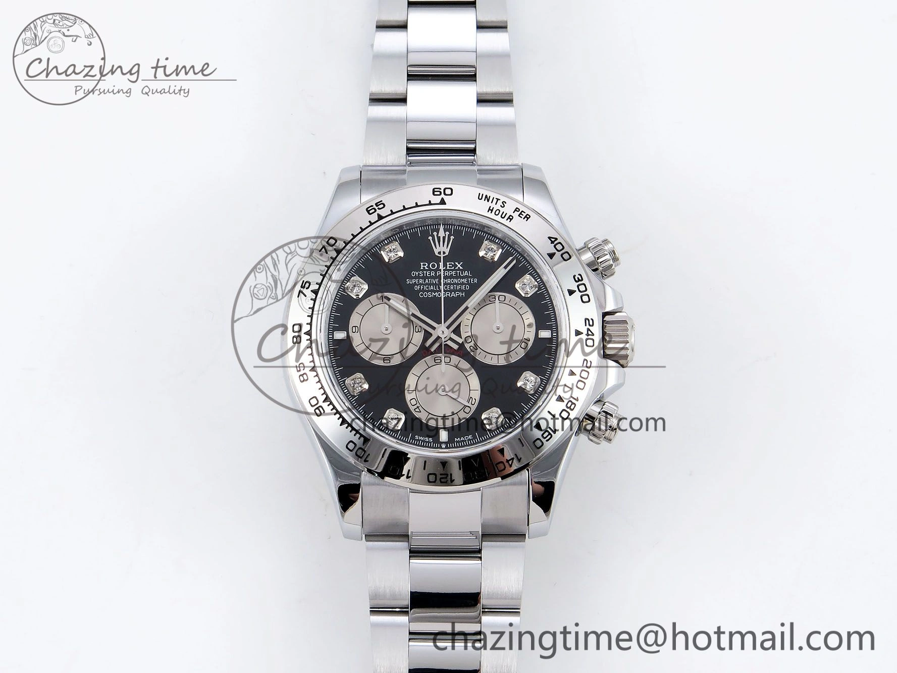 ZeroBulk Daytona 116509 QF 1:1 Best Edition Black White Diamonds Dial on SS Bracelet SH4130 V3 (Gain Weight) 1402