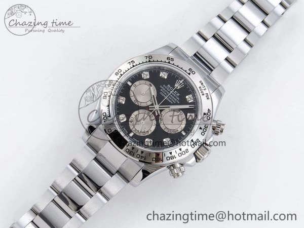 ZeroBulk Daytona 116509 QF 1:1 Best Edition Black White Diamonds Dial on SS Bracelet SH4130 V3 (Gain Weight) 1402