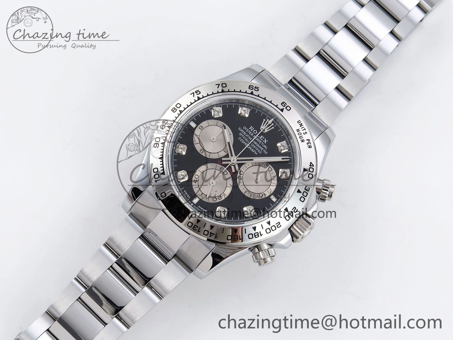 ZeroBulk Daytona 116509 QF 1:1 Best Edition Black White Diamonds Dial on SS Bracelet SH4130 V3 (Gain Weight) 1402