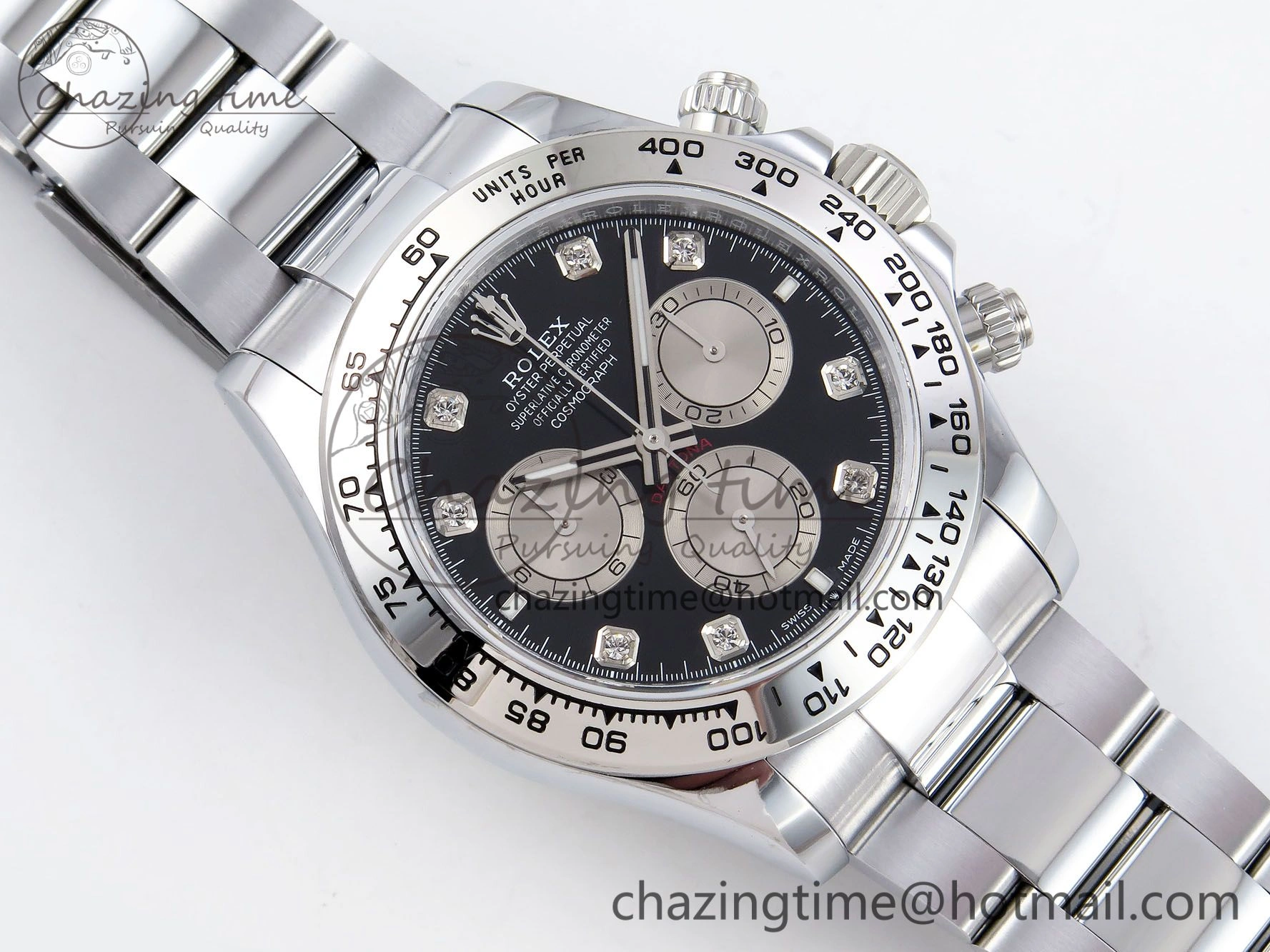 ZeroBulk Daytona 116509 QF 1:1 Best Edition Black White Diamonds Dial on SS Bracelet SH4130 V3 (Gain Weight) 1402