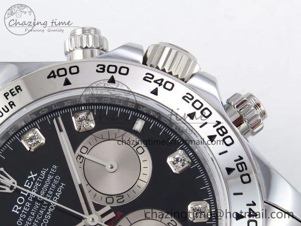 ZeroBulk Daytona 116509 QF 1:1 Best Edition Black White Diamonds Dial on SS Bracelet SH4130 V3 (Gain Weight) 1402