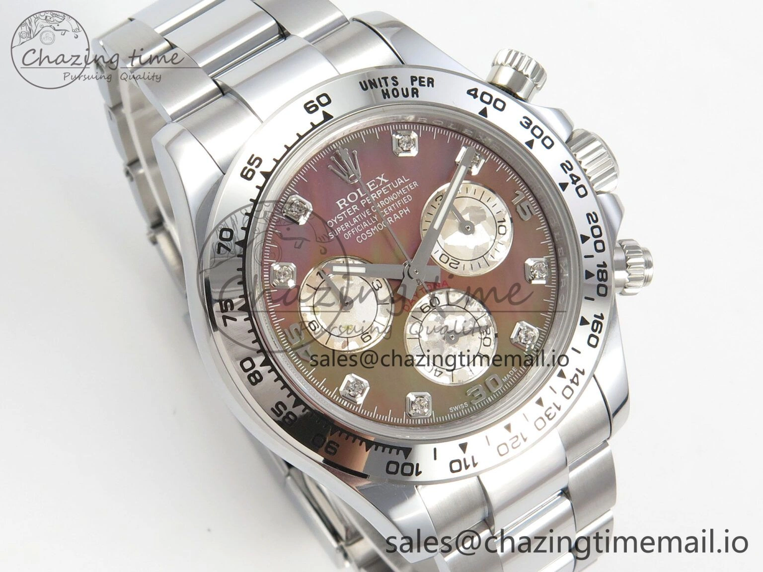 Daytona 116509 SS 3CF 1:1 Best Edition SS Bezel Brown MOP Diamonds Dial on SS Bracelet SH4130 V2(Mod Version) Trendsetting 10811