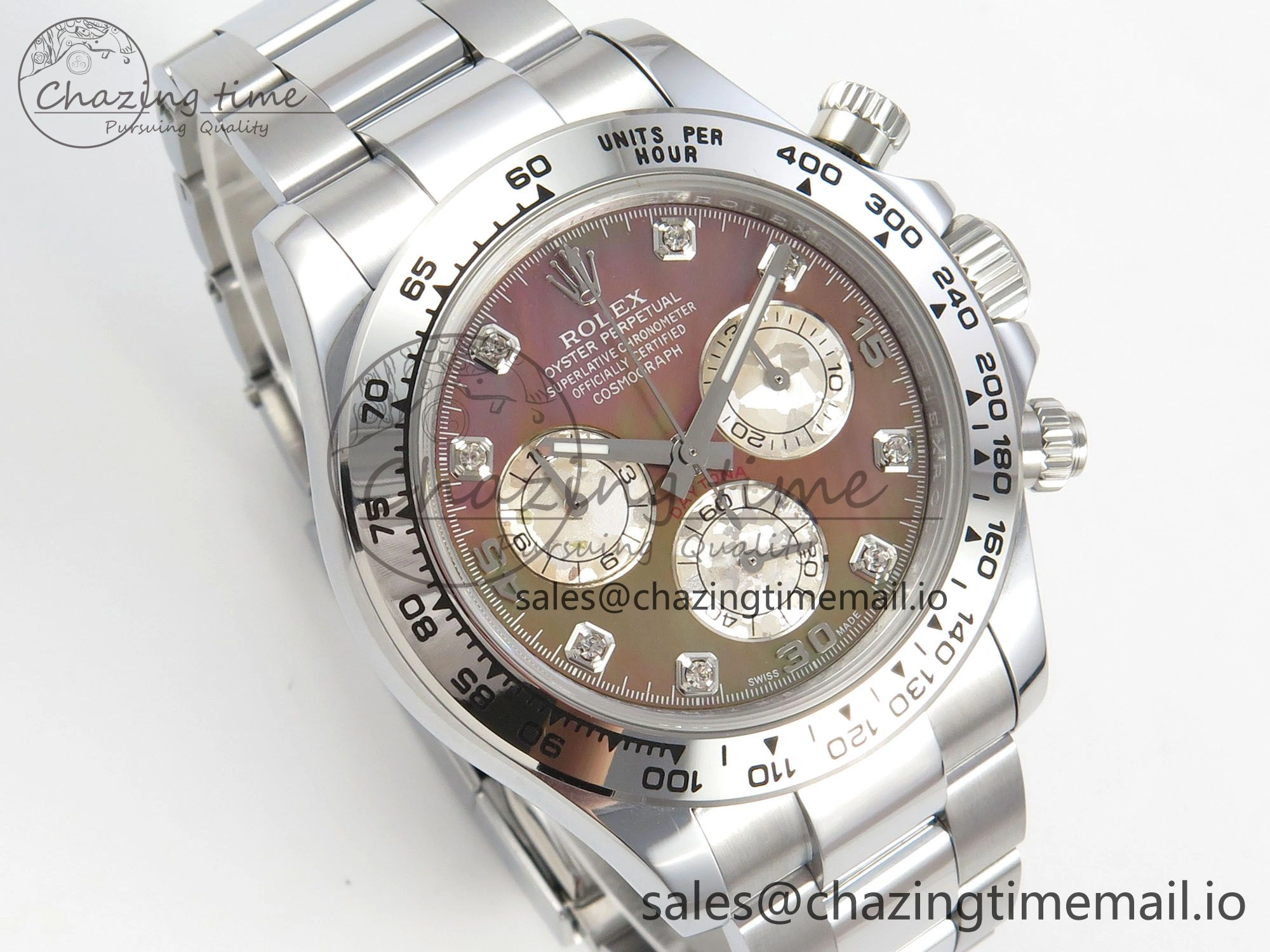 Daytona 116509 SS 3CF 1:1 Best Edition SS Bezel Brown MOP Diamonds Dial on SS Bracelet SH4130 V2(Mod Version) Trendsetting 10811