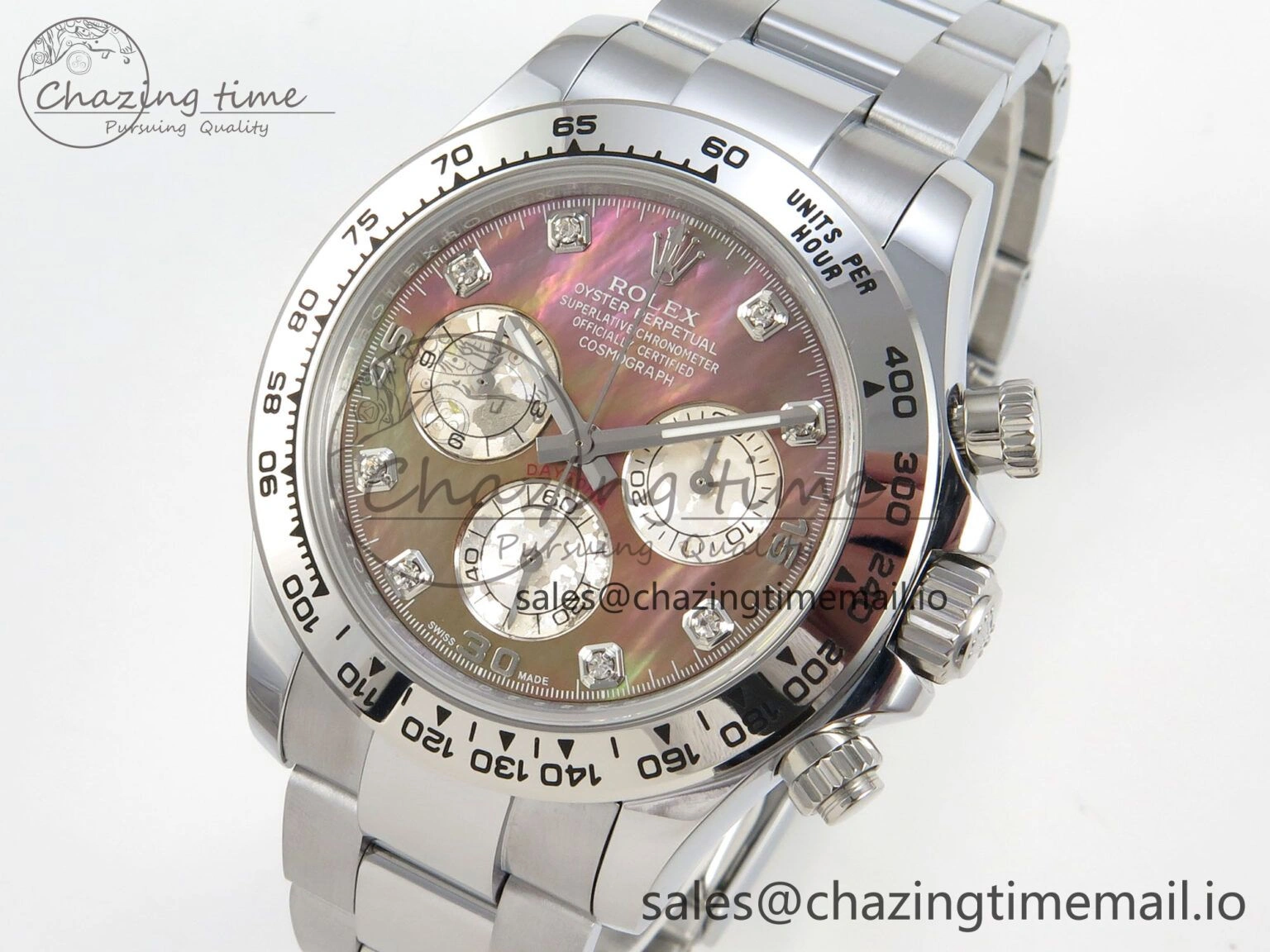 Daytona 116509 SS 3CF 1:1 Best Edition SS Bezel Brown MOP Diamonds Dial on SS Bracelet SH4130 V2(Mod Version) Trendsetting 10811