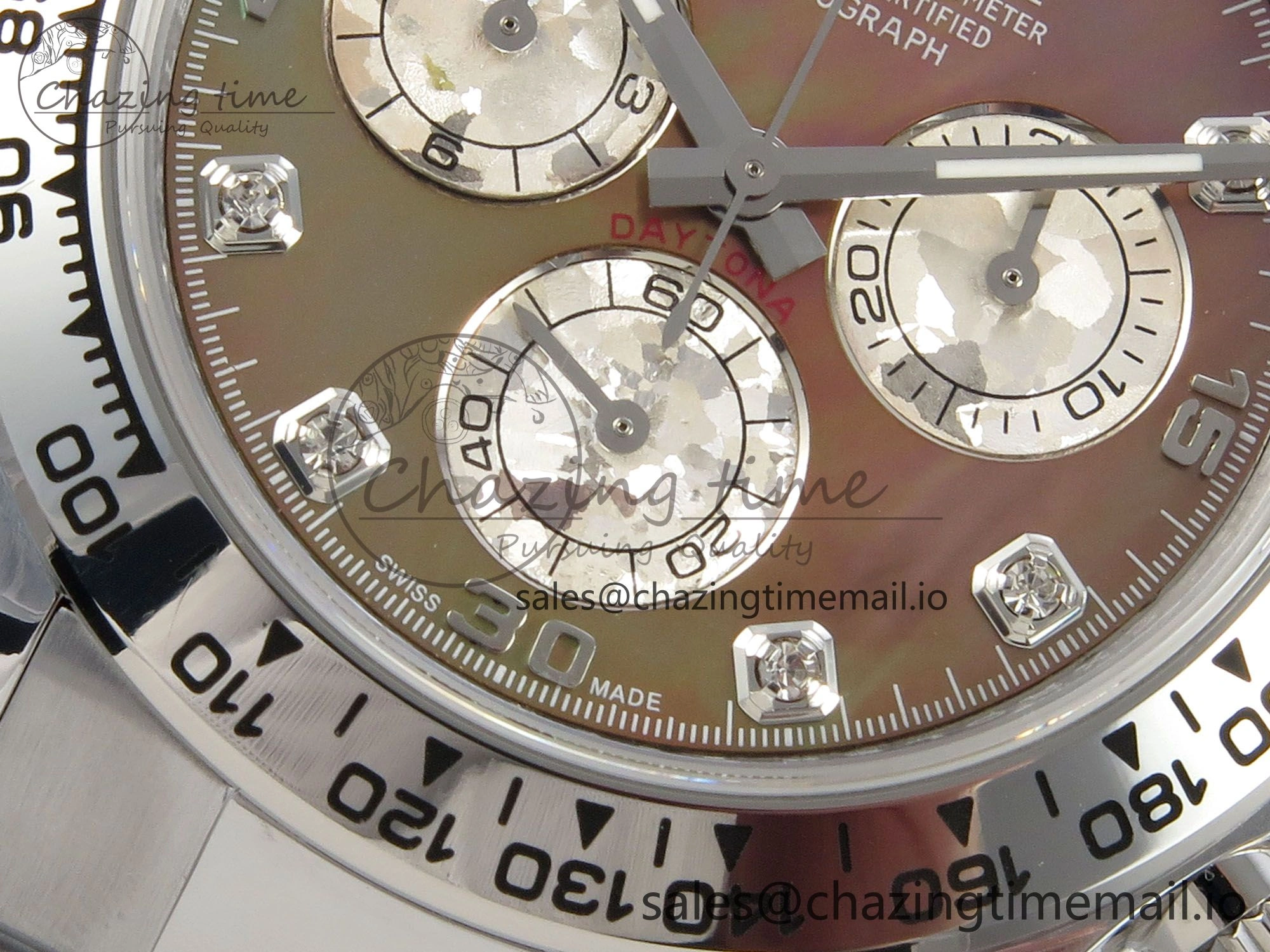 Daytona 116509 SS 3CF 1:1 Best Edition SS Bezel Brown MOP Diamonds Dial on SS Bracelet SH4130 V2(Mod Version) Trendsetting 10811