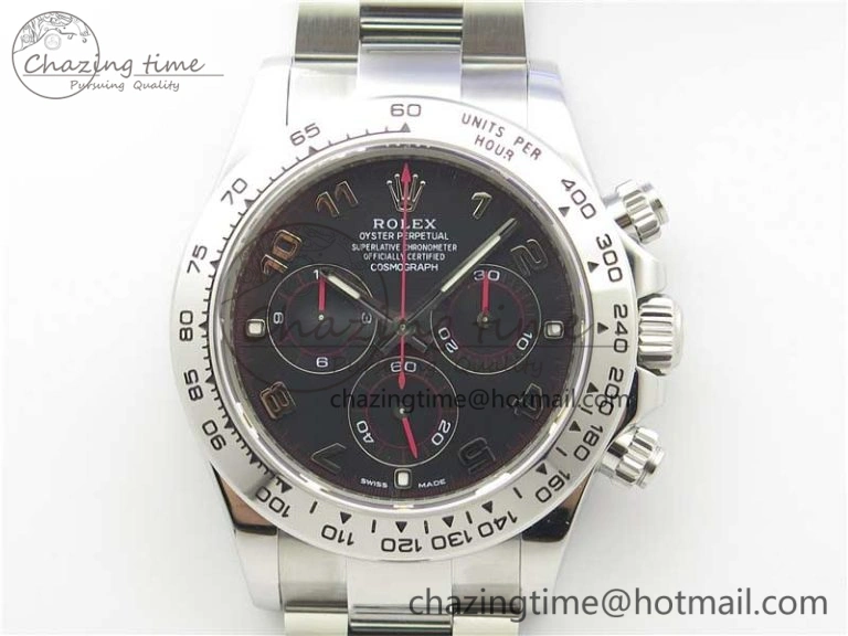 Daytona 116509 SS Noob 1:1 Best Edition 904L SS Case and Bracelet Black Dial SA4130 V Packable 3183