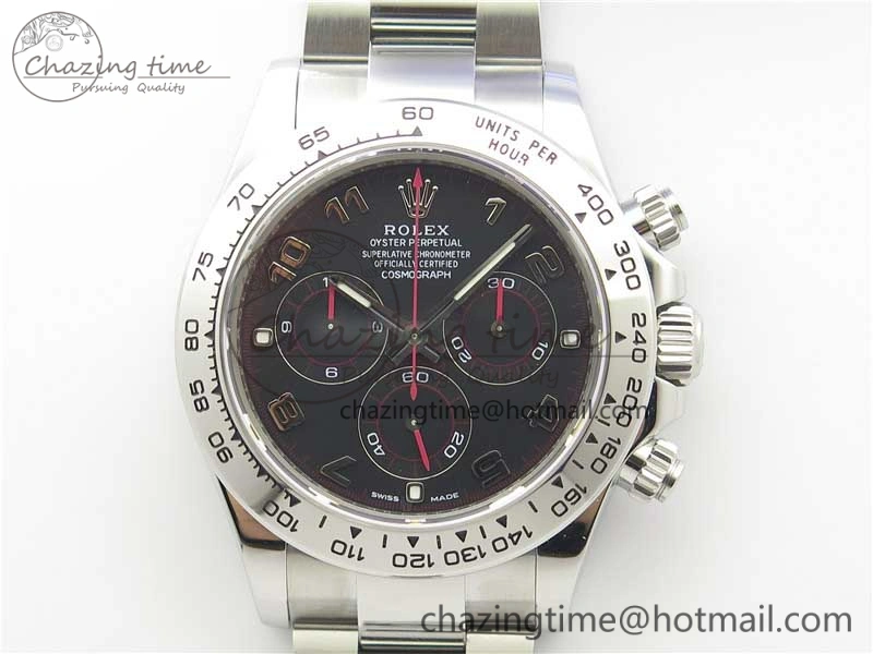 Daytona 116509 SS Noob 1:1 Best Edition 904L SS Case and Bracelet Black Dial SA4130 V Packable 3183