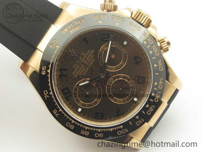 Trendy Daytona 116515 ARF 1:1 Best Edition Chocolate Dial On Black Rubber Strap A4130 Super Clone V 3377