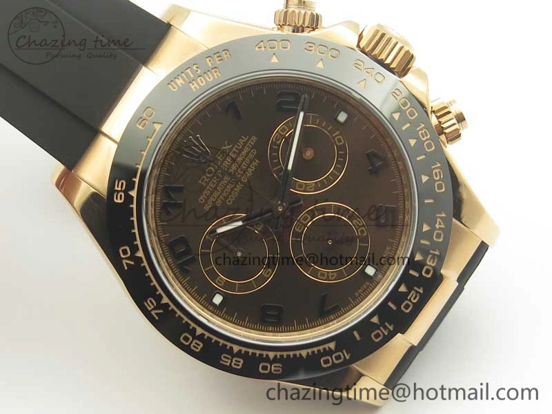 Trendy Daytona 116515 ARF 1:1 Best Edition Chocolate Dial On Black Rubber Strap A4130 Super Clone V 3377