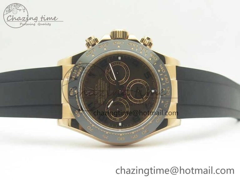 Trendy Daytona 116515 ARF 1:1 Best Edition Chocolate Dial On Black Rubber Strap A4130 Super Clone V 3377