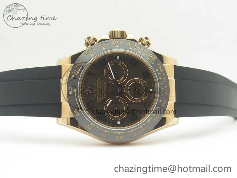 Trendy Daytona 116515 ARF 1:1 Best Edition Chocolate Dial On Black Rubber Strap A4130 Super Clone V 3377