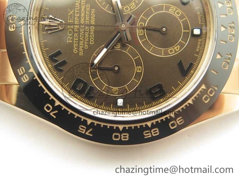 Trendy Daytona 116515 ARF 1:1 Best Edition Chocolate Dial On Black Rubber Strap A4130 Super Clone V 3377