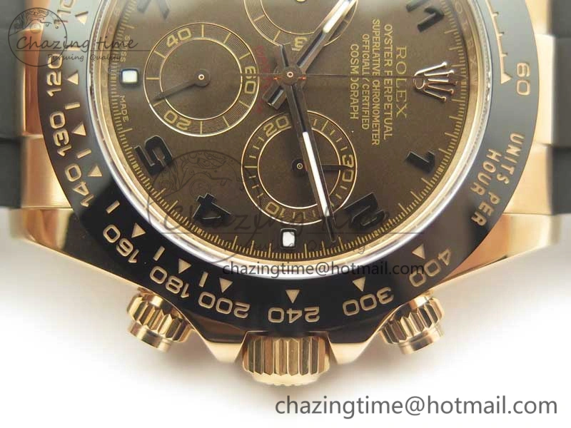Trendy Daytona 116515 ARF 1:1 Best Edition Chocolate Dial On Black Rubber Strap A4130 Super Clone V 3377