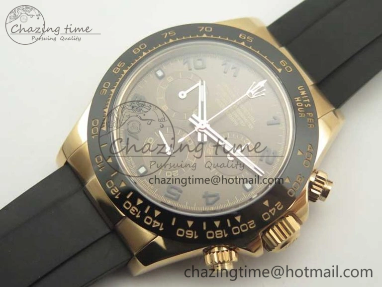 Trendy Daytona 116515 ARF 1:1 Best Edition Chocolate Dial On Black Rubber Strap A4130 Super Clone V 3377