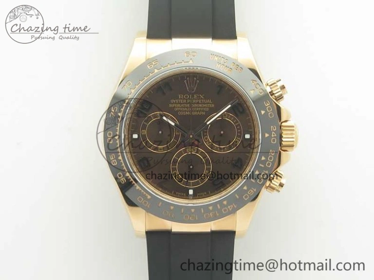Trendy Daytona 116515 ARF 1:1 Best Edition Chocolate Dial On Black Rubber Strap A4130 Super Clone V 3377