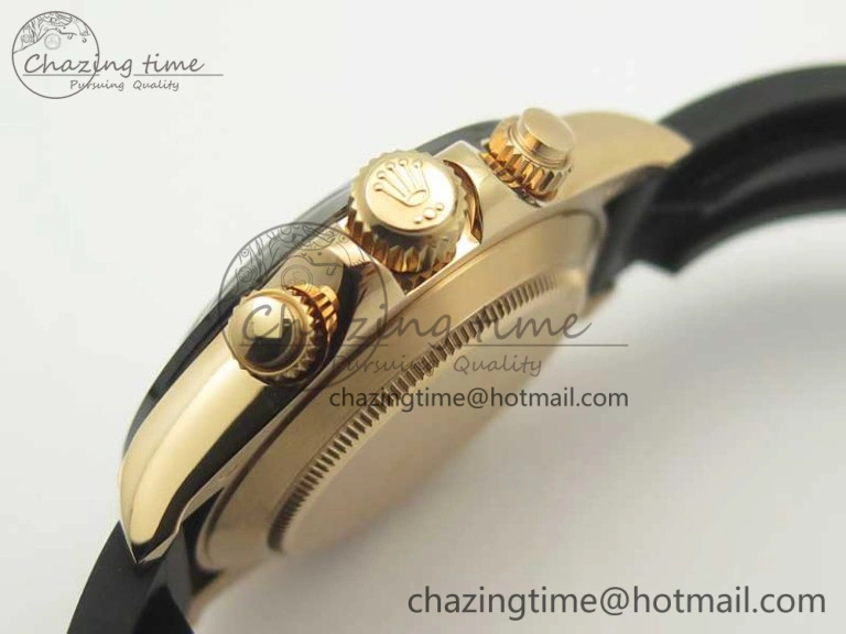 Breathable Daytona 116515 ARF 1:1 Best Edition Rose Gold Dial On Black Rubber Strap A4130 Super Clone V 3379