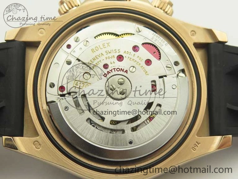 Breathable Daytona 116515 ARF 1:1 Best Edition Rose Gold Dial On Black Rubber Strap A4130 Super Clone V 3379