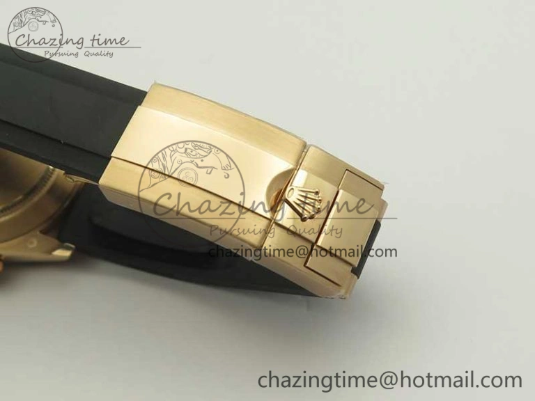 Breathable Daytona 116515 ARF 1:1 Best Edition Rose Gold Dial On Black Rubber Strap A4130 Super Clone V 3379