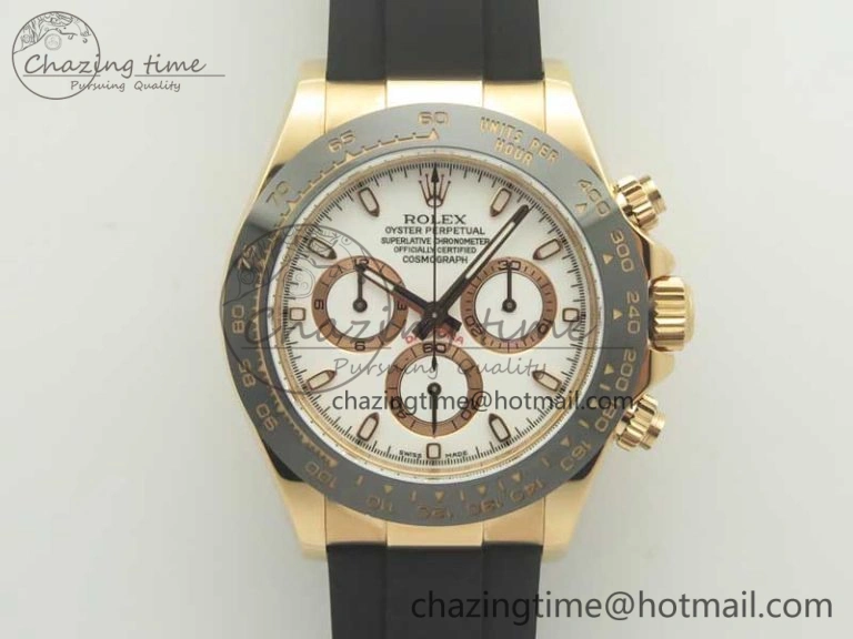 Daytona 116515 ARF 1:1 Best Edition White Dial On Black Rubber Strap A4130 Super Clone V Versatile 3376
