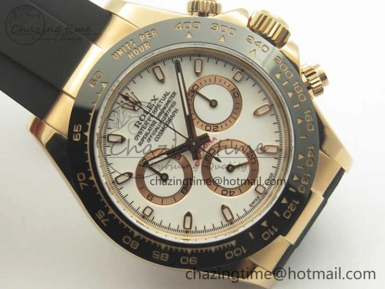 Daytona 116515 ARF 1:1 Best Edition White Dial On Black Rubber Strap A4130 Super Clone V Versatile 3376