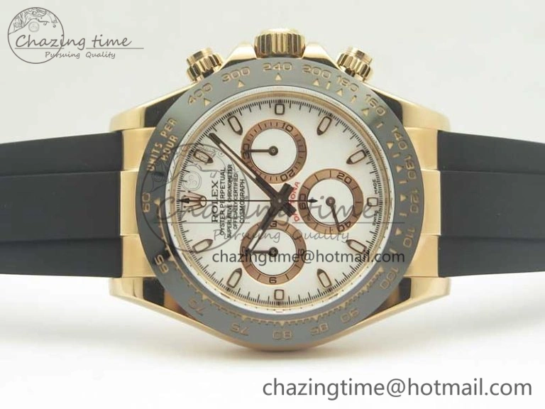 Daytona 116515 ARF 1:1 Best Edition White Dial On Black Rubber Strap A4130 Super Clone V Versatile 3376