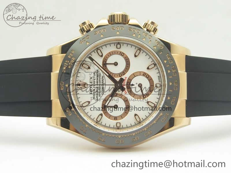 Daytona 116515 ARF 1:1 Best Edition White Dial On Black Rubber Strap A4130 Super Clone V Versatile 3376