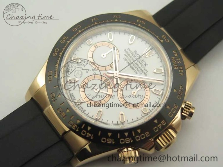 Daytona 116515 ARF 1:1 Best Edition White Dial On Black Rubber Strap A4130 Super Clone V Versatile 3376