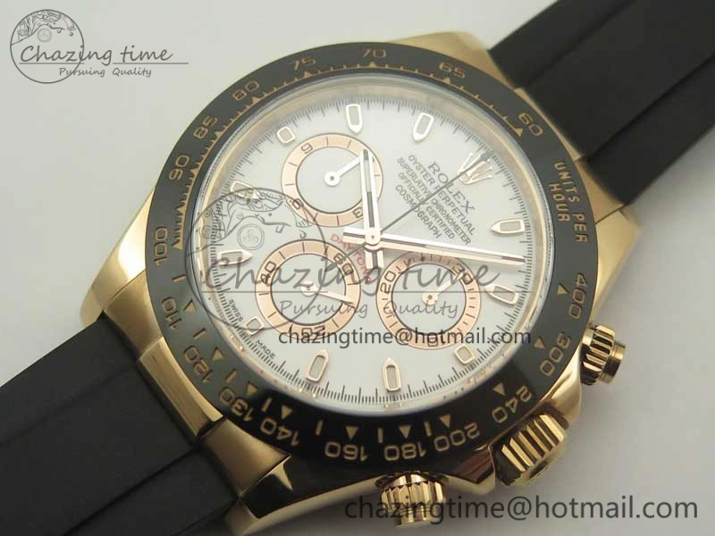 Daytona 116515 ARF 1:1 Best Edition White Dial On Black Rubber Strap A4130 Super Clone V Versatile 3376