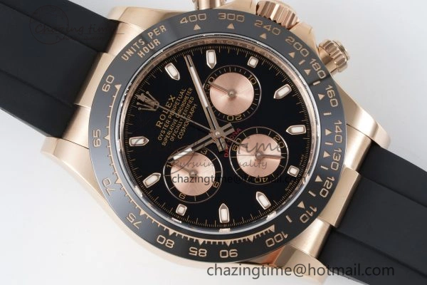 Stylish Daytona 116515 BTF 1:1 Best Edition Black RG Dial on Oysterflex Rubber Strap SA4130 V 2261