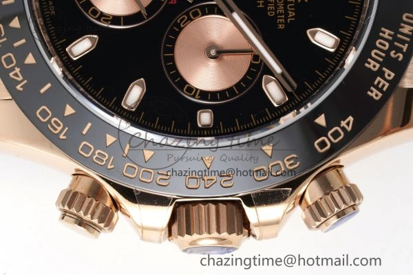 Stylish Daytona 116515 BTF 1:1 Best Edition Black RG Dial on Oysterflex Rubber Strap SA4130 V 2261