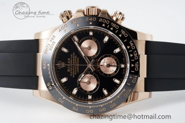 Stylish Daytona 116515 BTF 1:1 Best Edition Black RG Dial on Oysterflex Rubber Strap SA4130 V 2261