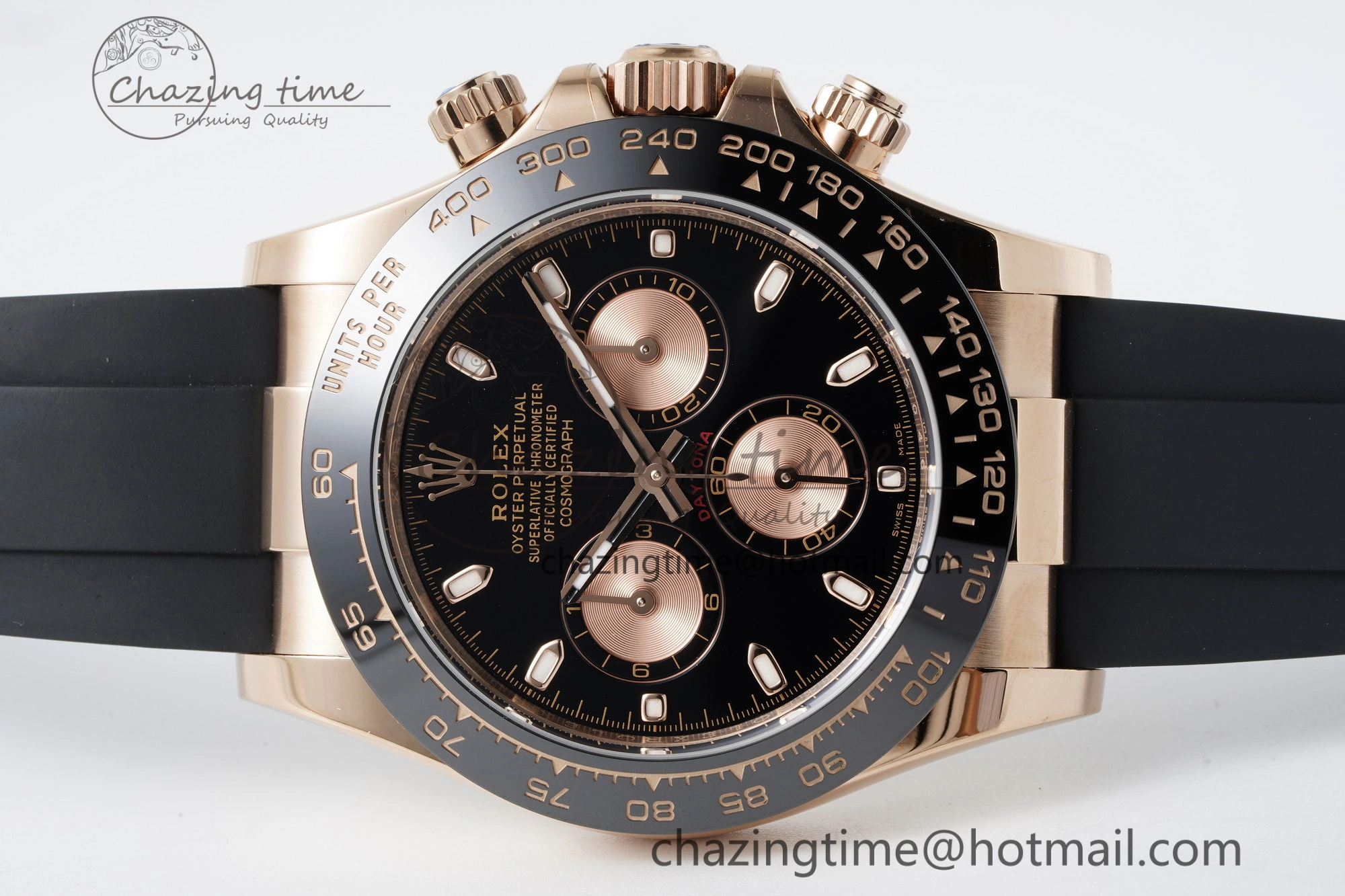 Stylish Daytona 116515 BTF 1:1 Best Edition Black RG Dial on Oysterflex Rubber Strap SA4130 V 2261
