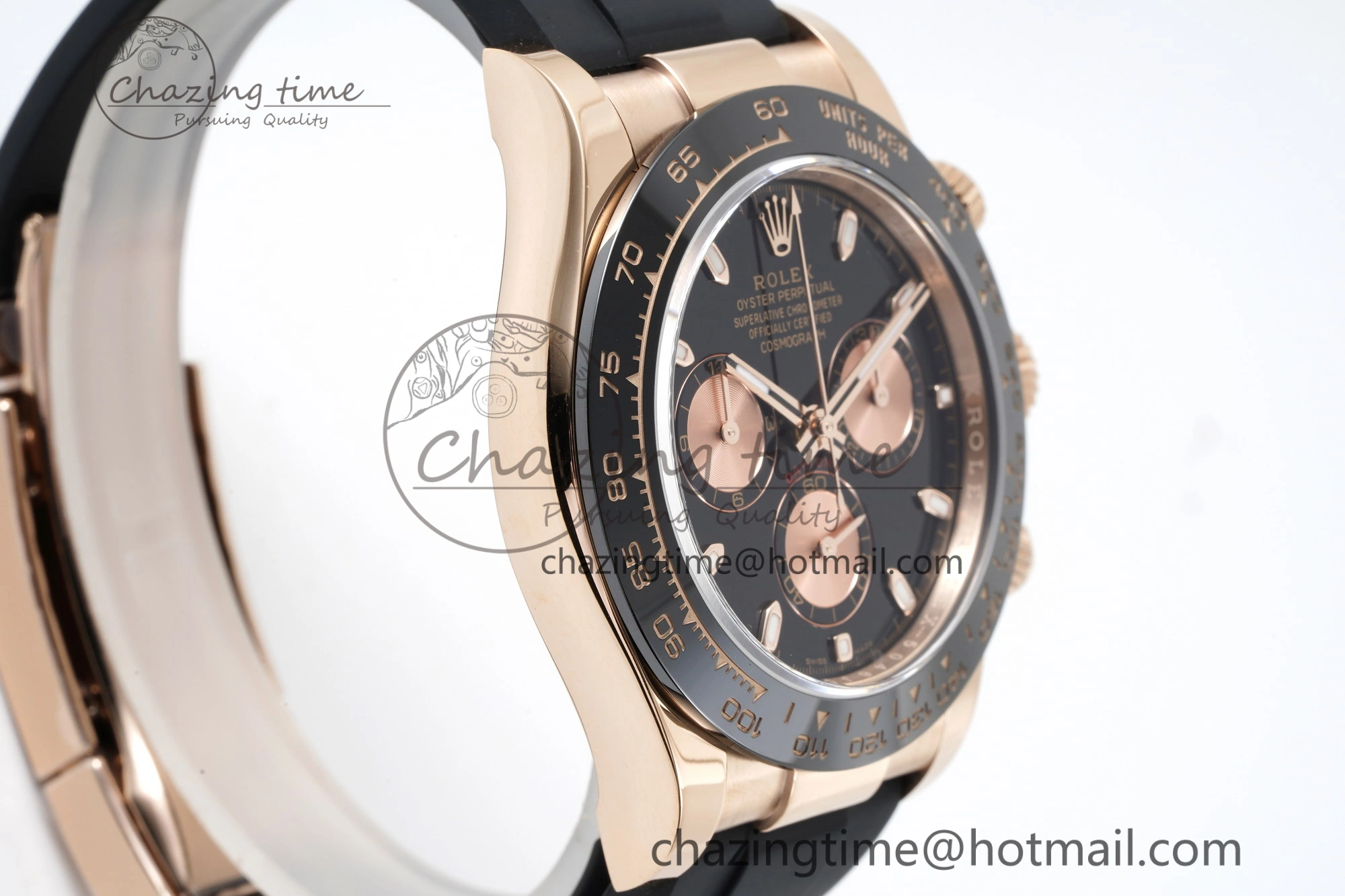 Stylish Daytona 116515 BTF 1:1 Best Edition Black RG Dial on Oysterflex Rubber Strap SA4130 V 2261