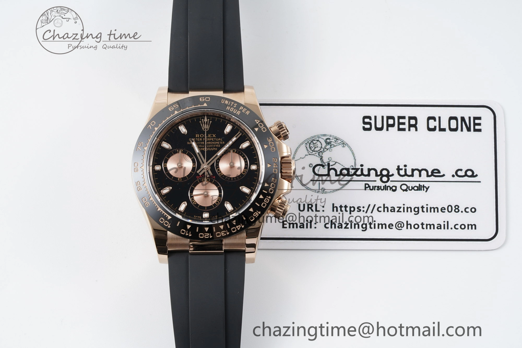 Stylish Daytona 116515 BTF 1:1 Best Edition Black RG Dial on Oysterflex Rubber Strap SA4130 V 2261