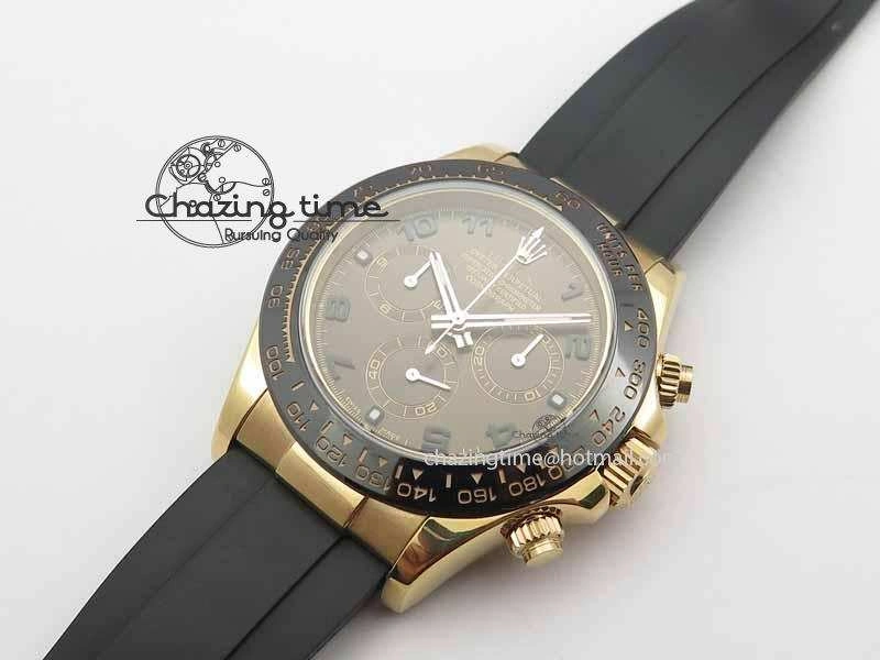 WellDesigned Daytona 116515 JF 1:1 Best Edition Brown Dial On Black Rubber Strap A 3650