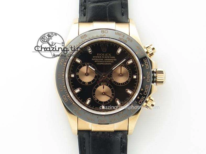 Daytona 116515 JF Best Edition Black Dial On Black Leather Strap A Upgraded 3993