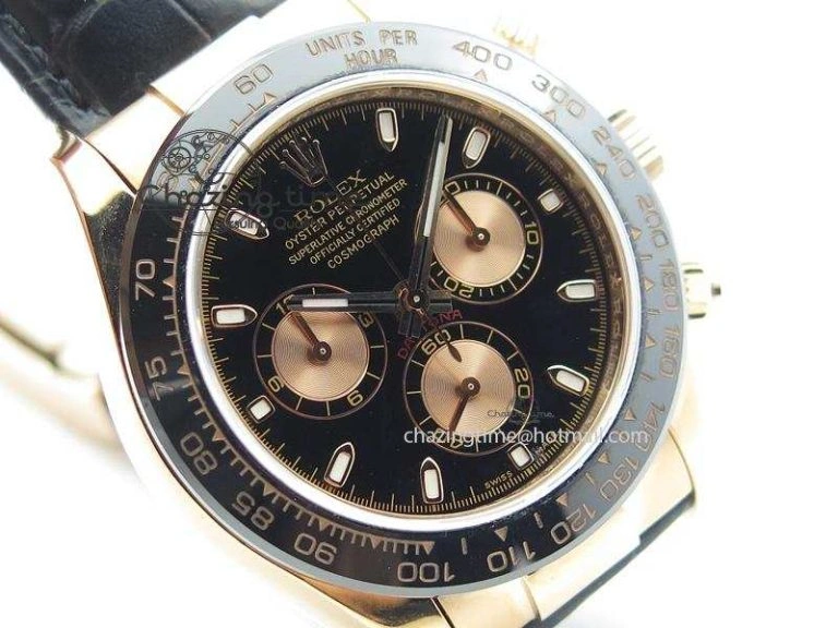 Daytona 116515 JF Best Edition Black Dial On Black Leather Strap A Upgraded 3993