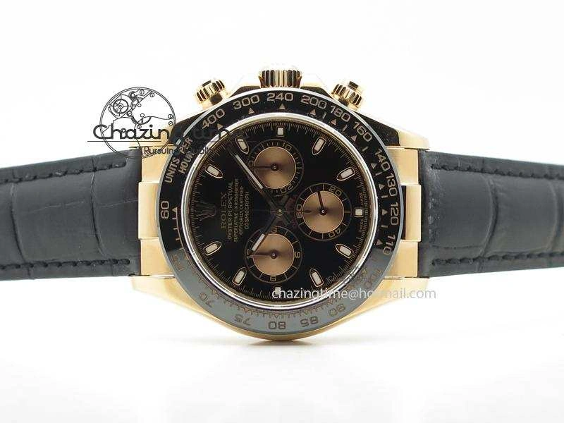 Daytona 116515 JF Best Edition Black Dial On Black Leather Strap A Upgraded 3993