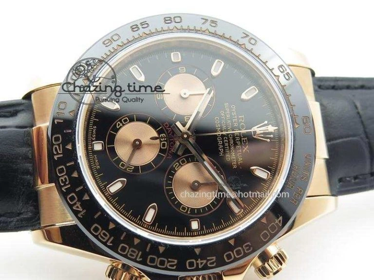 Daytona 116515 JF Best Edition Black Dial On Black Leather Strap A Upgraded 3993