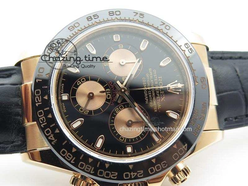 Daytona 116515 JF Best Edition Black Dial On Black Leather Strap A Upgraded 3993