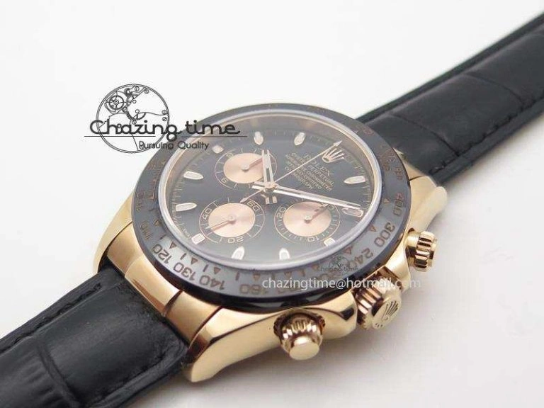 Daytona 116515 JF Best Edition Black Dial On Black Leather Strap A Upgraded 3993