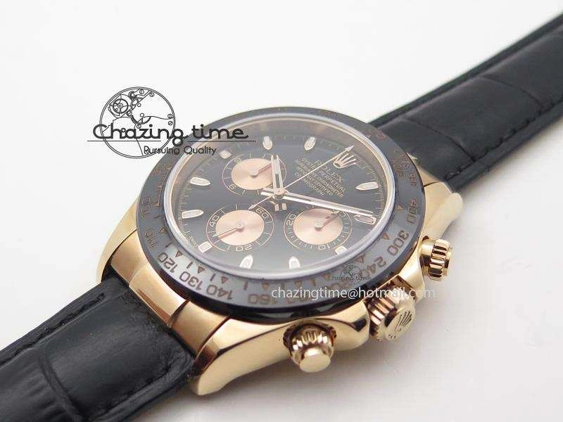 Daytona 116515 JF Best Edition Black Dial On Black Leather Strap A Upgraded 3993