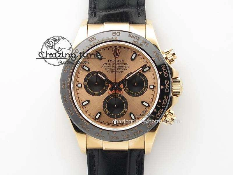 Daytona 116515 JF Best Edition Pink   Black  Dial On Black Leather Strap A MultiPurpose 3992
