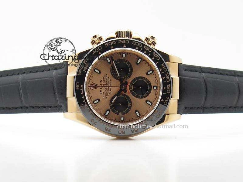 Daytona 116515 JF Best Edition Pink   Black  Dial On Black Leather Strap A MultiPurpose 3992