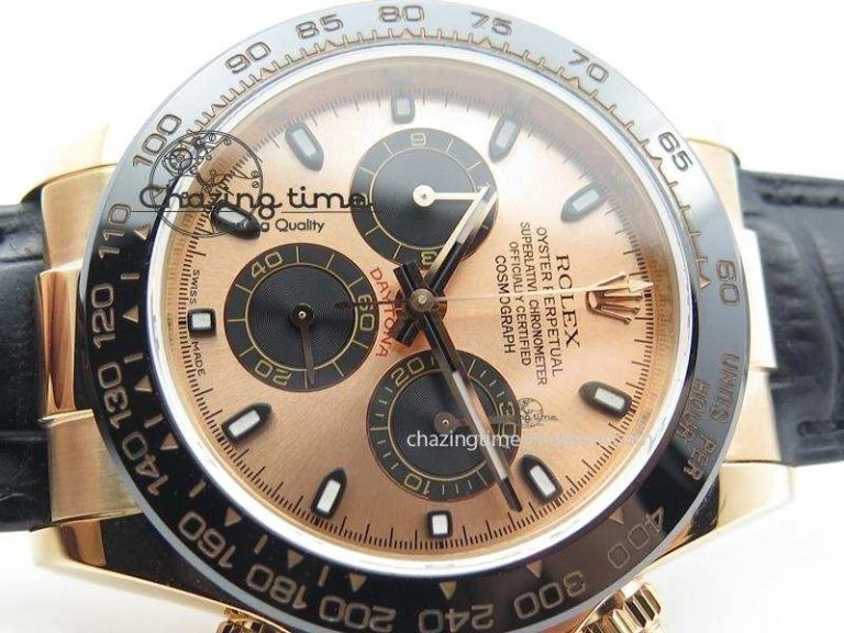 Daytona 116515 JF Best Edition Pink   Black  Dial On Black Leather Strap A MultiPurpose 3992
