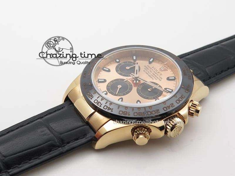 Daytona 116515 JF Best Edition Pink   Black  Dial On Black Leather Strap A MultiPurpose 3992